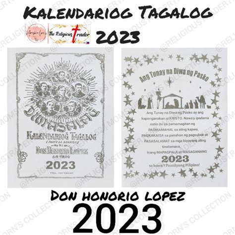 honorio lopez calendar 2023|Kalendariog Tagalog 2023 by Don Honorio Lopez .